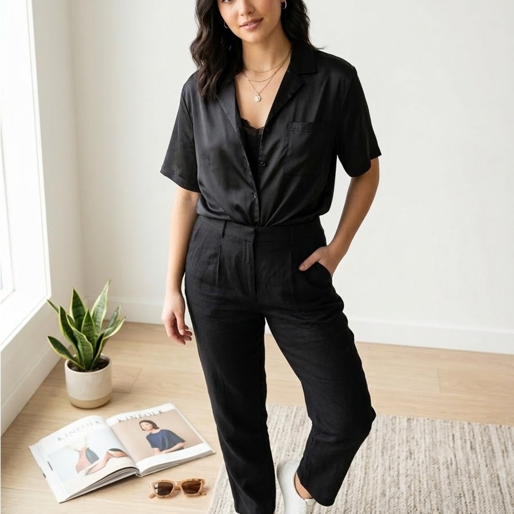 Black Womens Pajama Top Chic